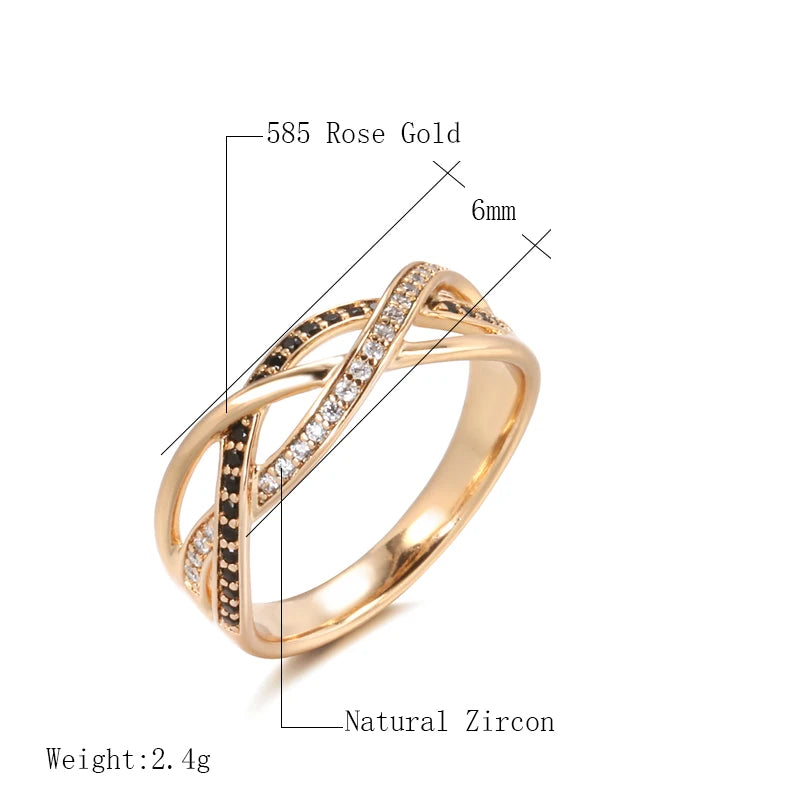 The Nova Ring – Rose Gold Twist with Natural Zircon