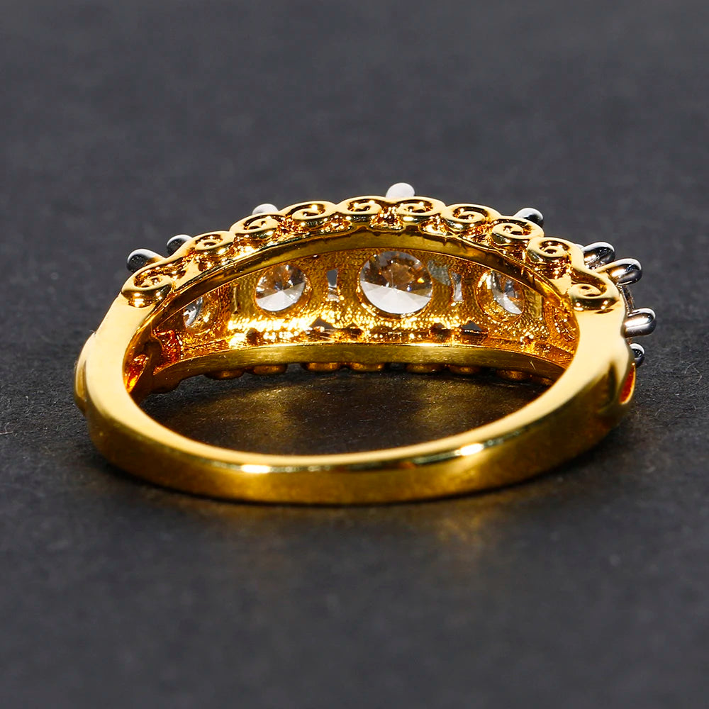 The Verona Ring – Gold-Plated 925 with Crystal Crown Setting