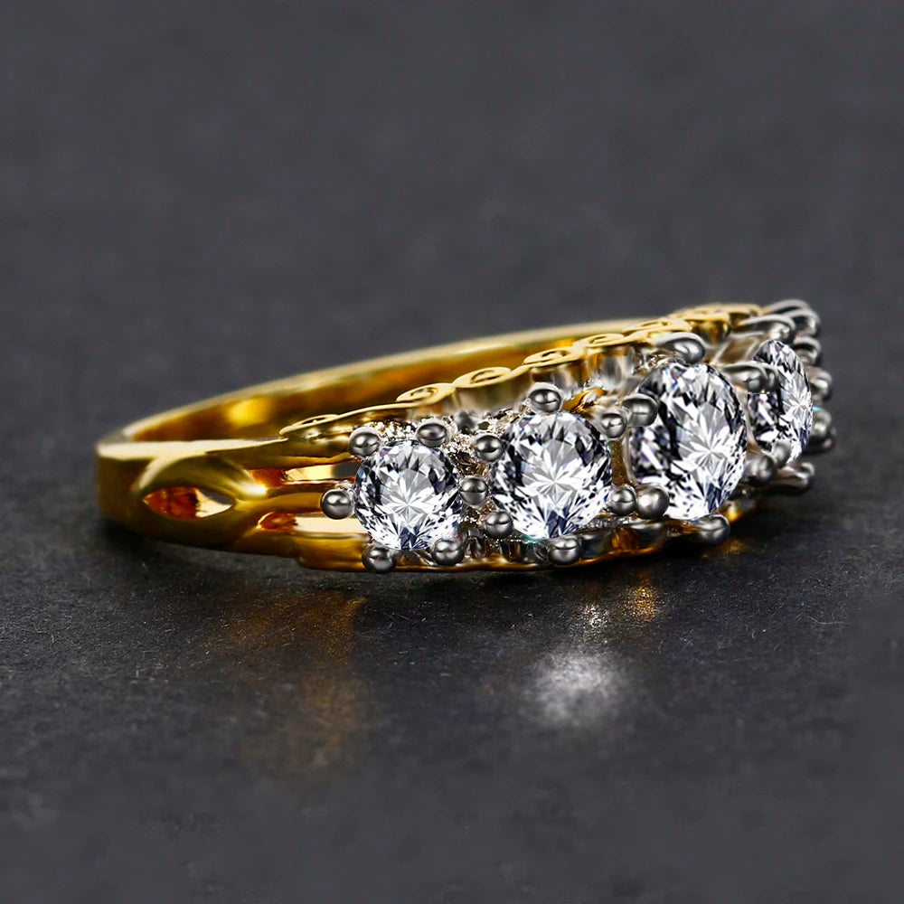 The Verona Ring – Gold-Plated 925 with Crystal Crown Setting