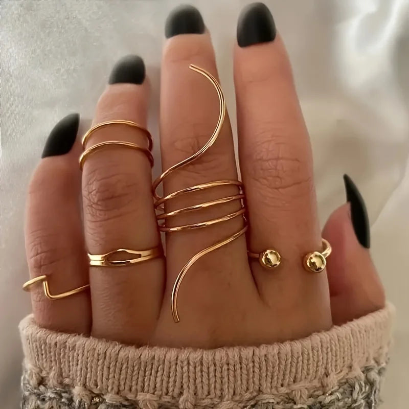 The Muse Stack – 5pc Artistic Ring Set