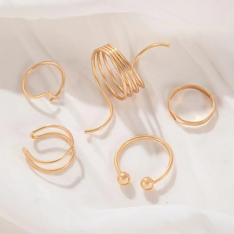 The Muse Stack – 5pc Artistic Ring Set