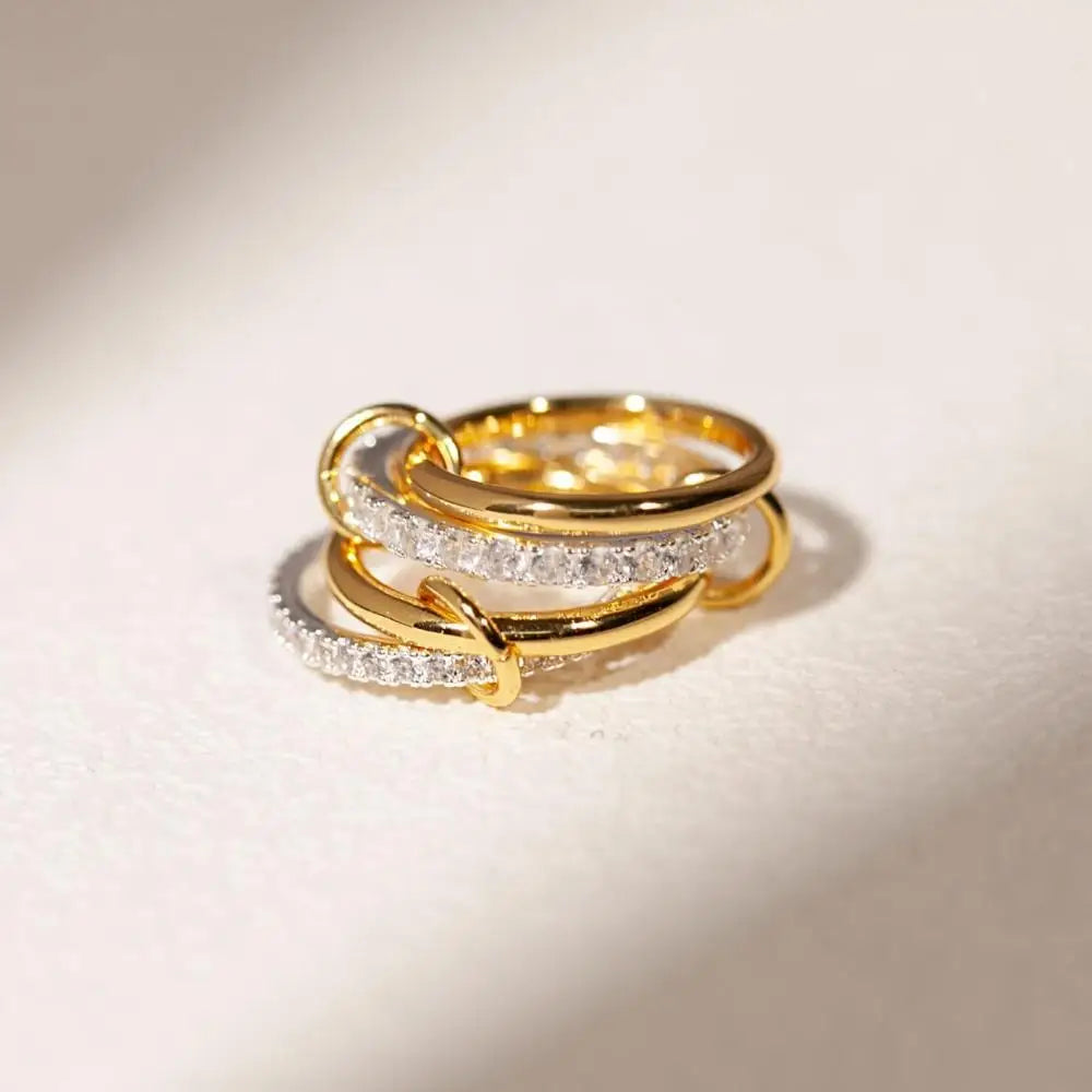 The Orbit Ring – Pavé Interlock