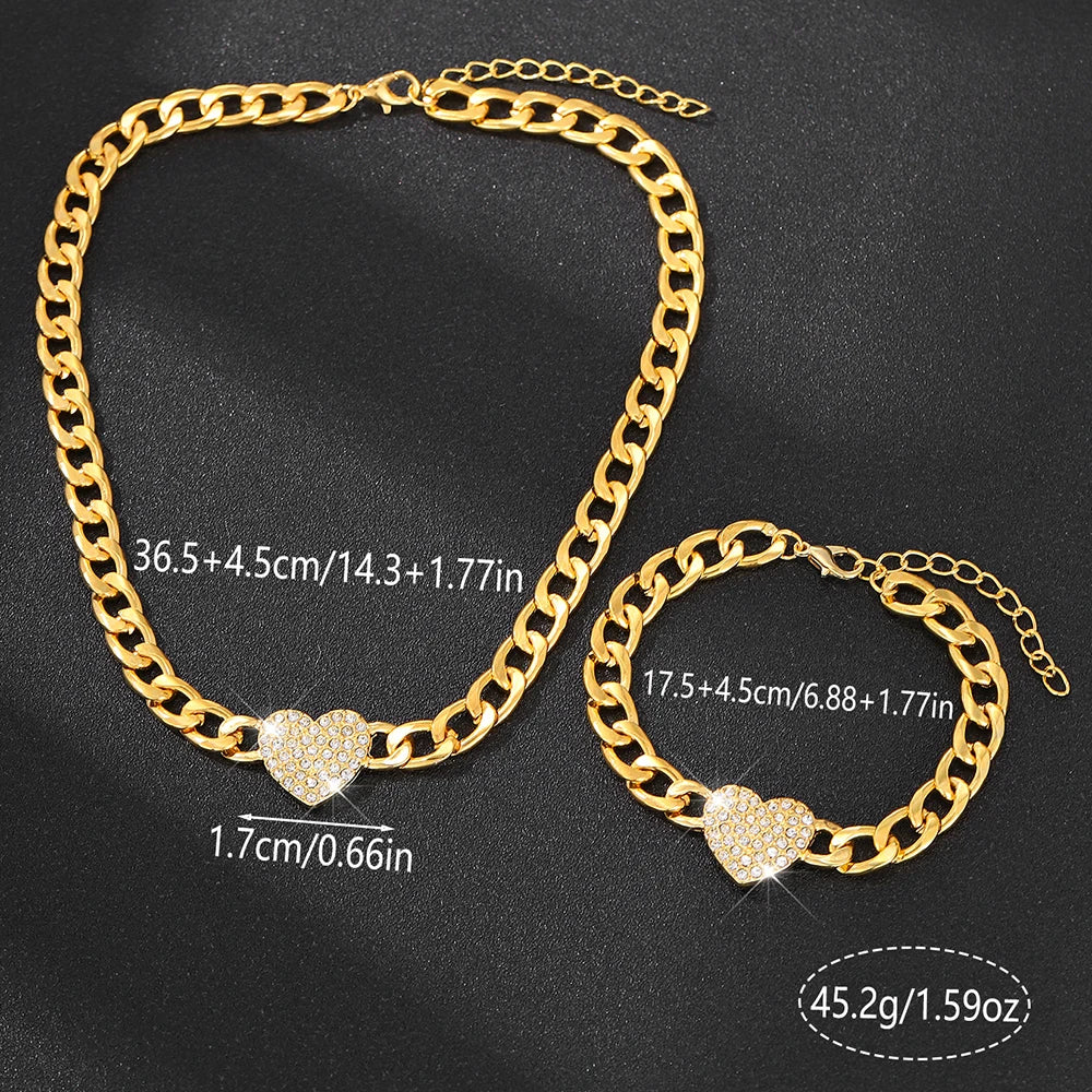 Celeste Heart Chain Set – 2pc