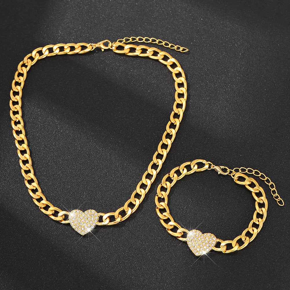 Celeste Heart Chain Set – 2pc