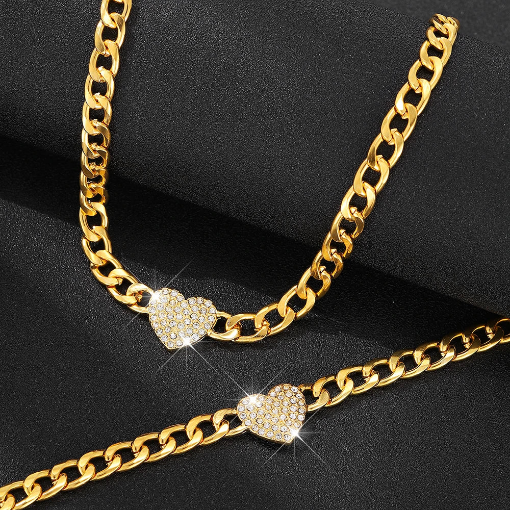 Celeste Heart Chain Set – 2pc