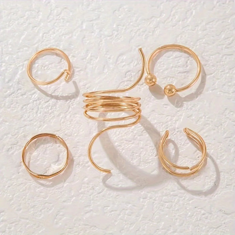 The Muse Stack – 5pc Artistic Ring Set