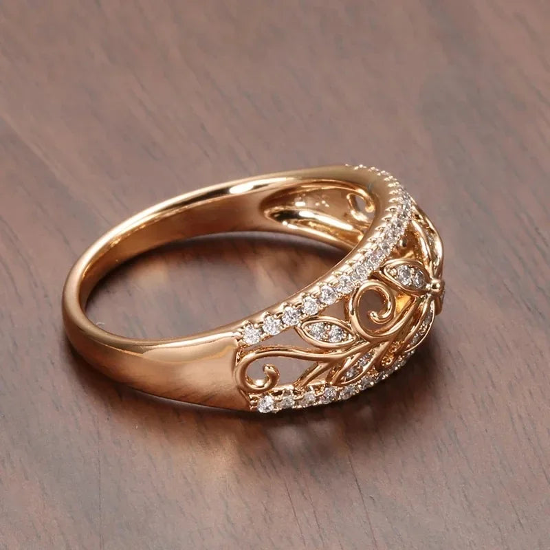 The Fleur Ring – Rose Gold Filigree Band