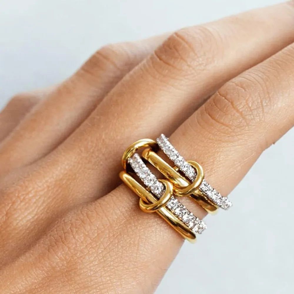 The Orbit Ring – Pavé Interlock