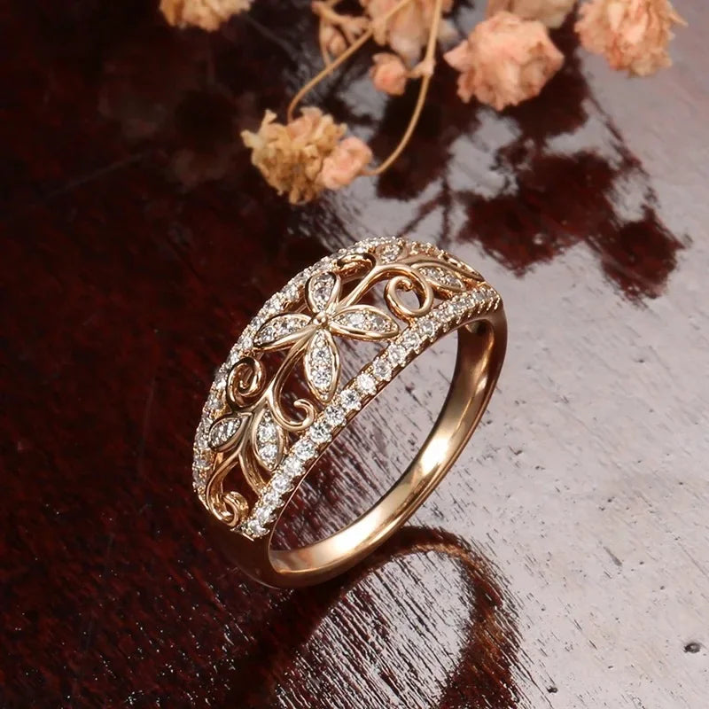 The Fleur Ring – Rose Gold Filigree Band