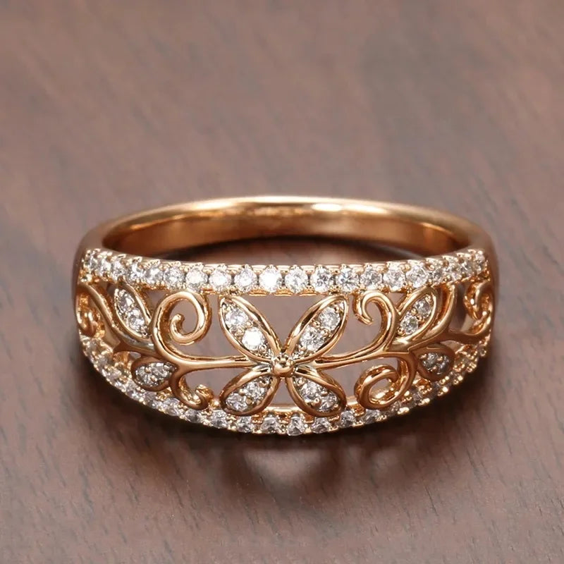The Fleur Ring – Rose Gold Filigree Band